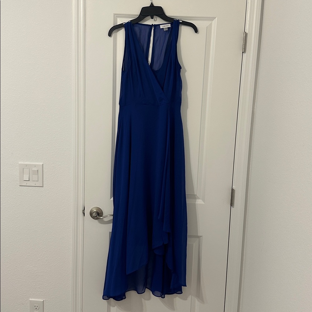 Calvin Klein Royal Blue Sheer Top